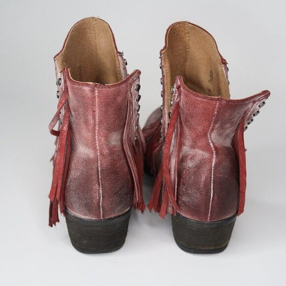 Circle G by Corral Purple Studded‎ Fringe Western Booties Size 9 - Picture 3 of 9